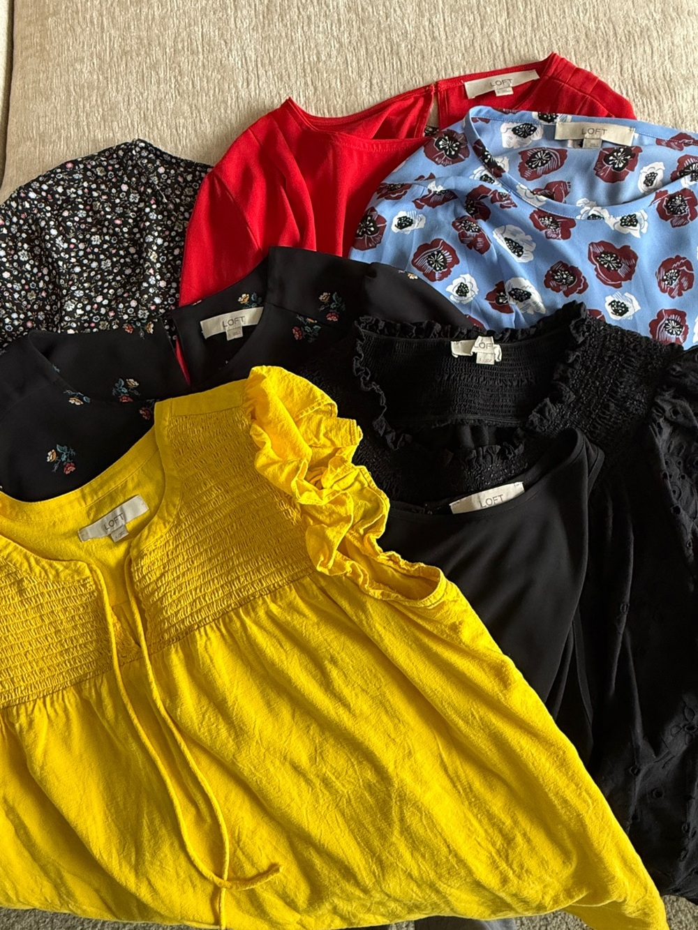 Mixed Womens Blouse Bundle - Bright Yellow, Red, Black & Floral